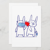 lustige Hasen Gesichtsmaske covius coronavirus Einladung (Vorne/Hinten)