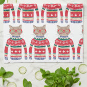 Lustige hässliche Weihnachtsstrickjacke, Handtuch (Gefaltet)