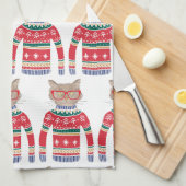 Lustige hässliche Weihnachtsstrickjacke, Handtuch (Viertel Falte)