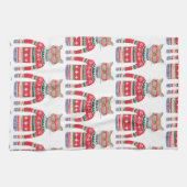 Lustige hässliche Weihnachtsstrickjacke, Handtuch (Horizontal)