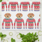 Lustige hässliche Weihnachtsstrickjacke, Handtuch (Gefaltet)