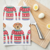 Lustige hässliche Weihnachtsstrickjacke, Handtuch (Viertel Falte)