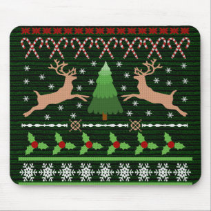 Lustige hässliche Weihnachtsstrickjacke Mousepad
