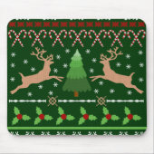 Lustige hässliche Weihnachtsstrickjacke Mousepad (Vorne)