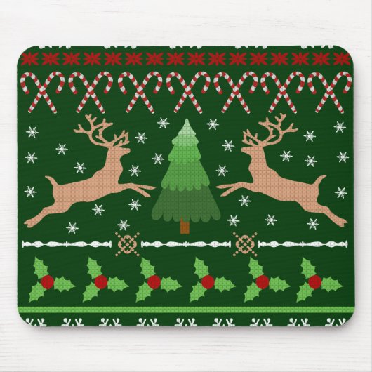 Lustige hässliche Weihnachtsstrickjacke Mousepad (Vorne)