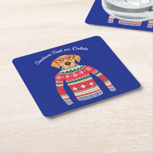 Lustige hässliche Weihnachtsstrickjacke, Rechteckiger Pappuntersetzer (angewinkelt)