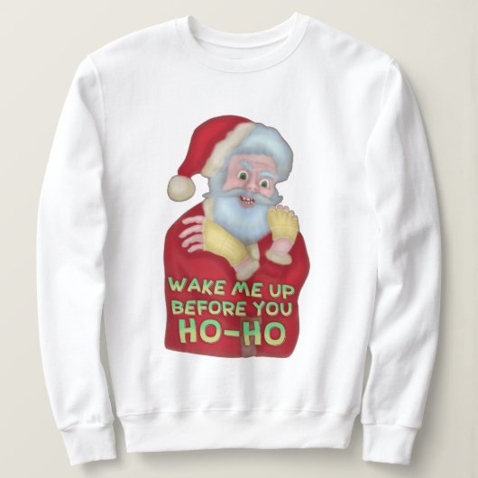 Lustige hässliche Weihnachtsstrickjacke | Sankt Sweatshirt (Design vorne)