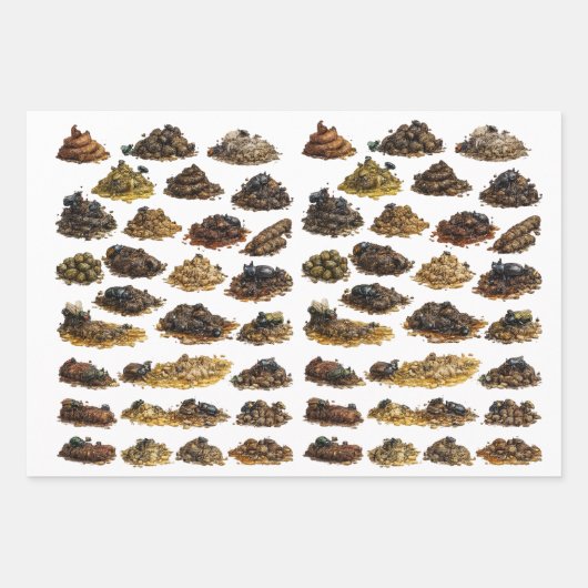 Lustige Haufenmuster Geschenkpapier Set (Vorderseite)