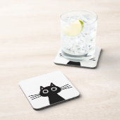 Lustige Haustier-Katze niedlicher schwarzer des Getränkeuntersetzer (Rechte Seite)