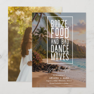 Lustige Hawaii-Ziel-Foto-Hochzeit Save The Date