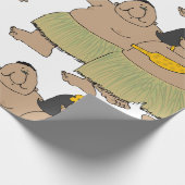 Lustige hawaiianische Hula-Tänzer Cartoon Geschenkpapier (Ecke)