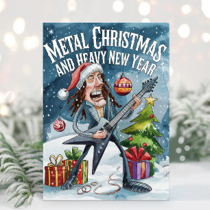 Lustige Heavy Metal Frohe Weihnachtskarte Feiertagskarte