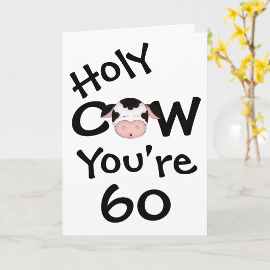 Lustige heilige Kuh sind Sie ein 60 Karte (Gelbe Blume)