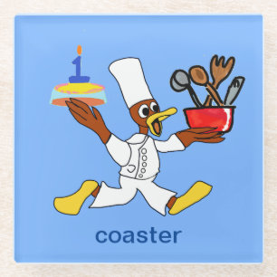 Lustige hellblaue Chef Ducky Kazoo Untersetzer