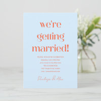 Lustige Hellblaue Persimmon Orange Fette Hochzeit