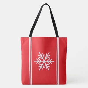 Lustige helle Weihnachts-Rot-Weiß-Streifen-Schneef Tasche