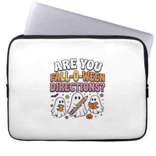 Lustige Herbst-Halloween-Lehrer-Geist-Richtungen-S Laptopschutzhülle