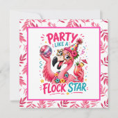 Lustige Herde Stern rosa Flamingo-Party Einladung (Vorderseite)