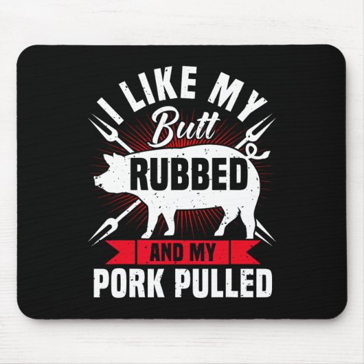Lustige Herren BBQ-Grill-Pulled Pork Mousepad (Vorne)