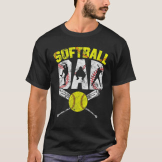 Lustige Herren-Softball-Vater-Mannschaftssportarte T-Shirt