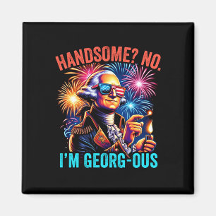 Lustige Herren zum 4. Juli George Washington hübsc Magnet