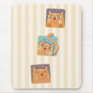 Lustige Herz-Nasen-Katzen Mousepad