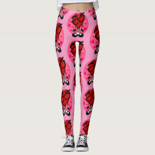 LUSTIGE HERZ-ROSA-LEGGINGS DES VALENTINES LEGGINGS