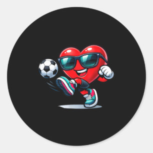 Lustige Herz spielt Fußball-Geschenke Bekleidung  Runder Aufkleber