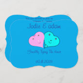 lustige Herz und Herz Einladung (Vorne/Hinten)