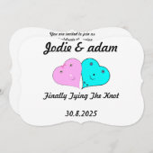 lustige Herz und Herz Einladung (Vorne/Hinten)