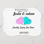 lustige Herz und Herz Einladung (Vorne/Hinten)