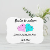 lustige Herz und Herz Einladung (Stehend Vorderseite)