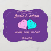 lustige Herz und Herz Einladung (Vorne/Hinten)