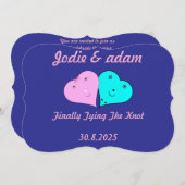 lustige Herz und Herz Einladung (Vorne/Hinten)