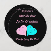 lustige Herz und Herz Save The Date (Vorne/Hinten)