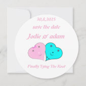 lustige Herz und Herz Save The Date (Vorderseite)