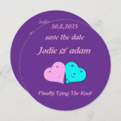 lustige Herz und Herz Save The Date (Vorne/Hinten)