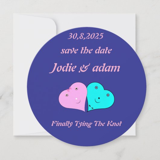 lustige Herz und Herz Save The Date (Vorderseite)