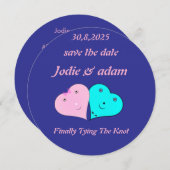 lustige Herz und Herz Save The Date (Vorne/Hinten)