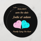 lustige Herz und Herz Save The Date (Vorne/Hinten)