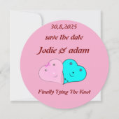 lustige Herz und Herz Save The Date (Vorderseite)