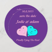 lustige Herz und Herz Save The Date (Vorne/Hinten)