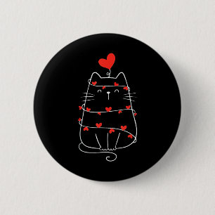 Lustige Herzkatze Valentinstag Herz Katzenliebhabe Button