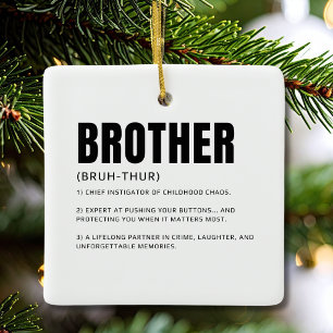Lustige herzliche Bruder-Definition Keramikornament