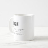 Lustige herzliche Cousin-Definition Kaffeetasse (Vorderseite Links)