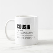 Lustige herzliche Cousin-Definition Kaffeetasse (Links)
