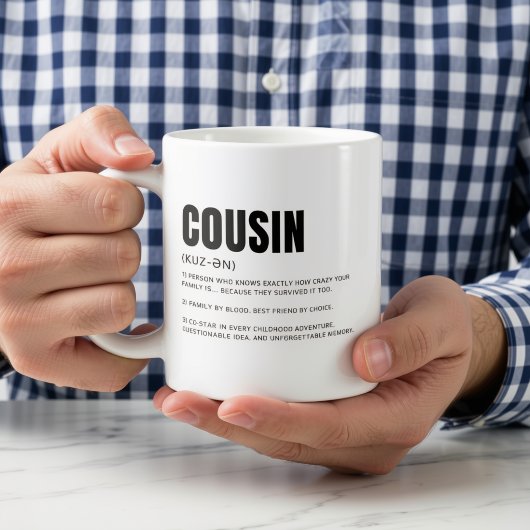 Lustige herzliche Cousin-Definition Kaffeetasse