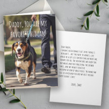 Lustige herzliche Nachricht zum Vatertag vom Hund