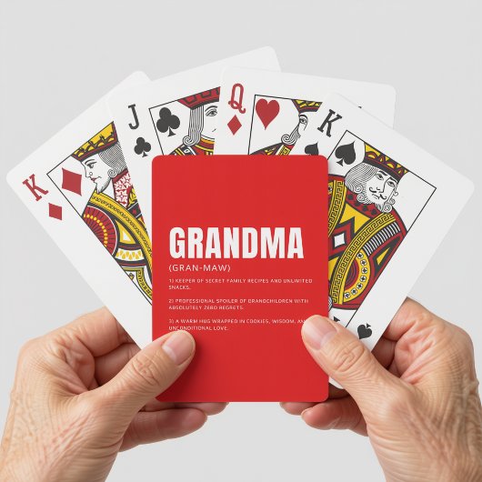Lustige herzliche Oma-Definition Spielkarten