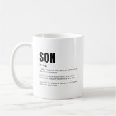 Lustige herzliche Söhne-Definition Kaffeetasse (Links)